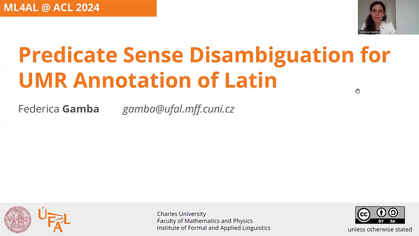 Predicate Sense Disambiguation for UMR Annotation of Latin: Challenges ...