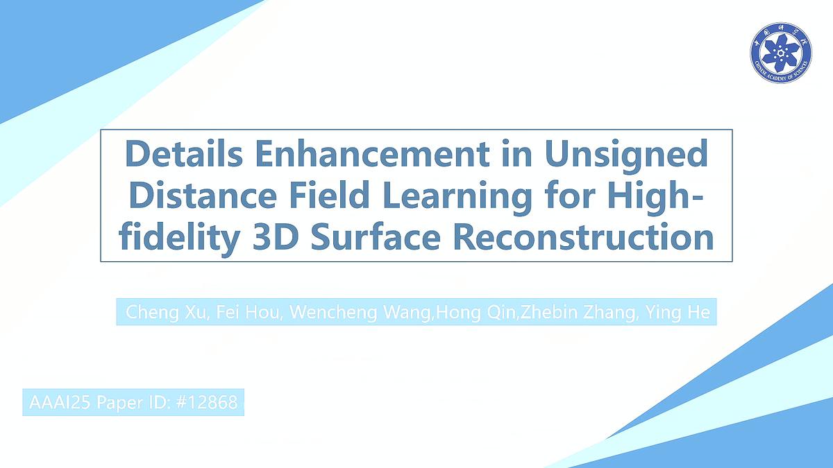 Details Enhancement in Unsigned Distance Field Learning for High-fidelity 3D Surface Reconstruction