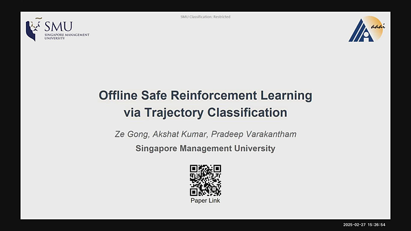 Offline Safe Reinforcement Learning Using Trajectory Classification ...
