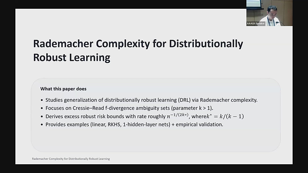 Rademacher Complexity for Distributionally Robust Learning | Underline