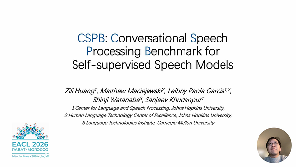 CSPB: Conversational Speech Processing Benchmark for Self-supervised ...