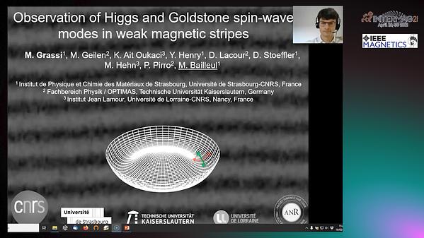 Observation of Higgs and Goldstone spin-wave modes in weak magnetic ...