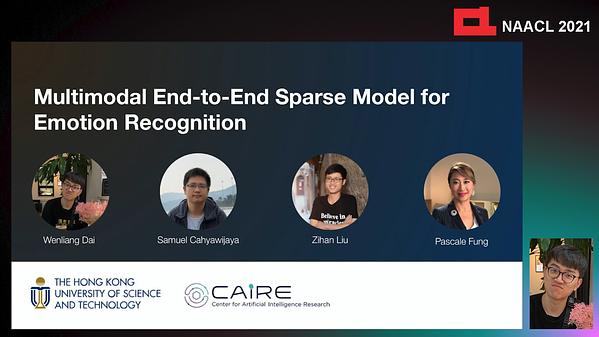 Multimodal End-to-End Sparse Model for Emotion Recognition | Underline
