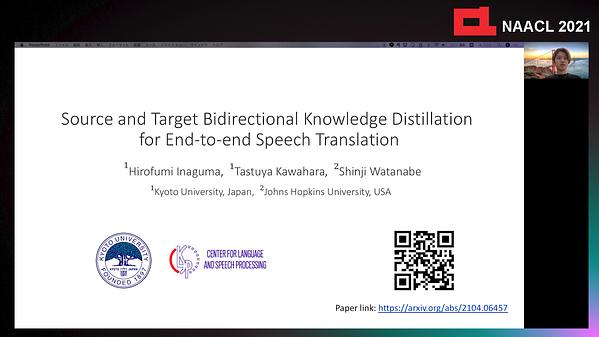 Source and Target Bidirectional Knowledge Distillation for End-to-end ...