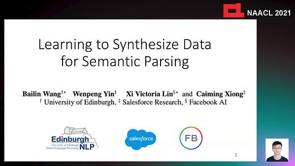 Learning to Synthesize Data for Semantic Parsing | Underline