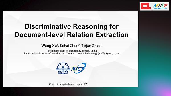 Discriminative Reasoning for Document-level Relation Extraction | Underline