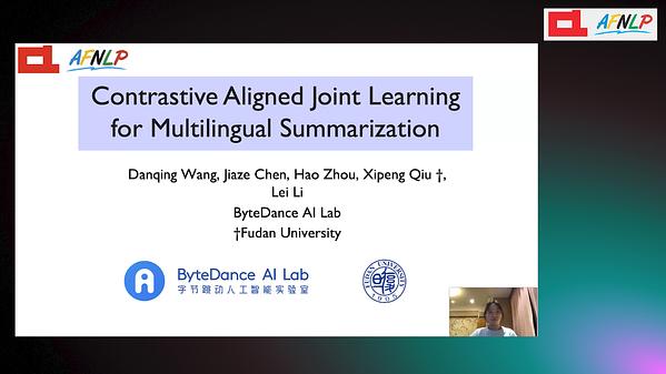 Contrastive Aligned Joint Learning for Multilingual Summarization ...