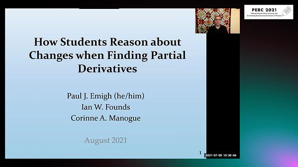 How Students Reason about Changes when Finding Partial Derivatives ...