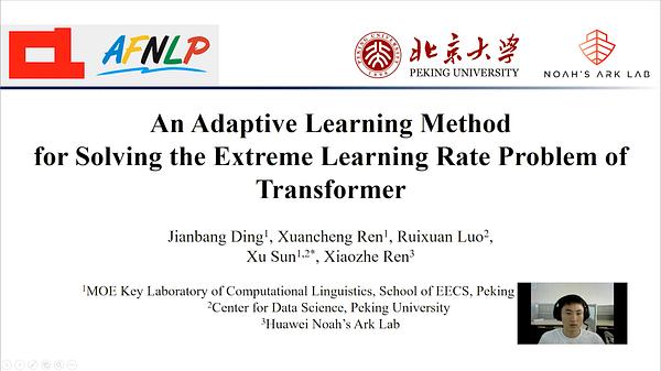 An Adaptive Learning Method for Solving the Extreme Learning Rate ...