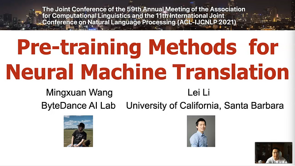 Pre-training Methods for Neural Machine Translation - Part 1 and 2 ...
