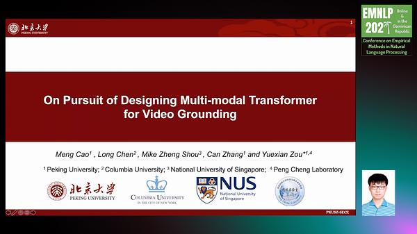 On Pursuit of Designing Multi-modal Transformer for Video Grounding ...