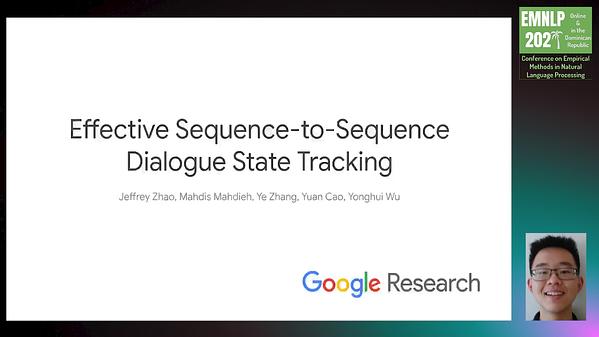 Effective Sequence-to-Sequence Dialogue State Tracking | Underline