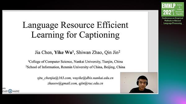 Language Resource Efficient Learning for Captioning | Underline