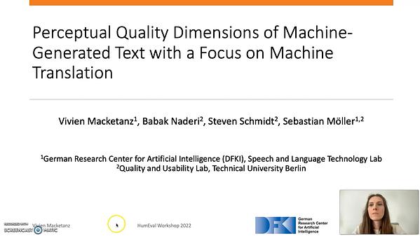 Perceptual Quality Dimensions of Machine-Generated Text with a Focus on ...