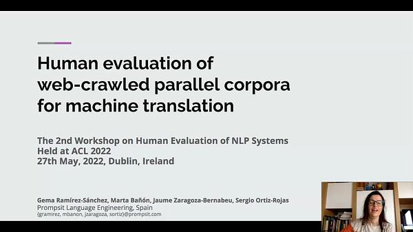Human evaluation of web-crawled parallel corpora for machine ...