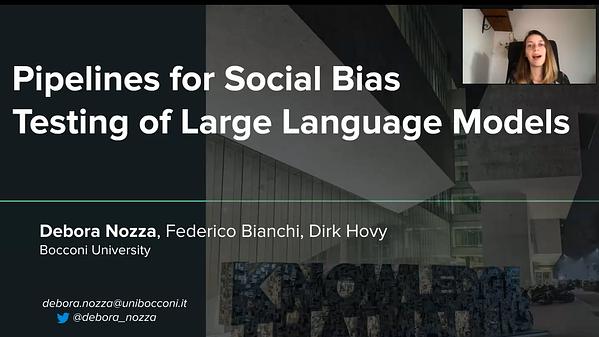Pipelines for Social Bias Testing of Large Language Models | Underline