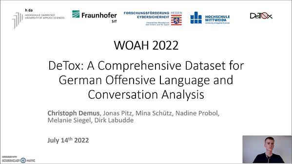 DeTox: A Comprehensive Dataset for German Offensive Language and ...
