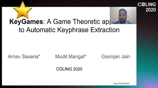 KeyGames: A Game Theoretic approach to Automatic Keyphrase Extraction ...