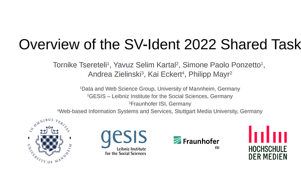 Overview of the SV-Ident 2022 Shared Task | Underline