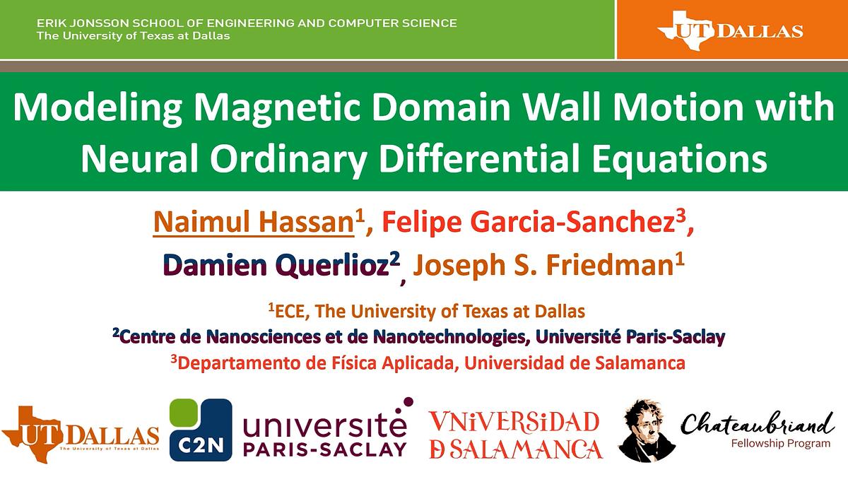 Underline modeling magnetic domain wall motion with neural ordinary