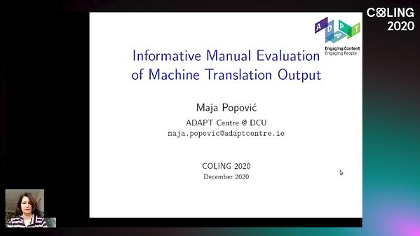 Informative Manual Evaluation of Machine Translation Output | Underline
