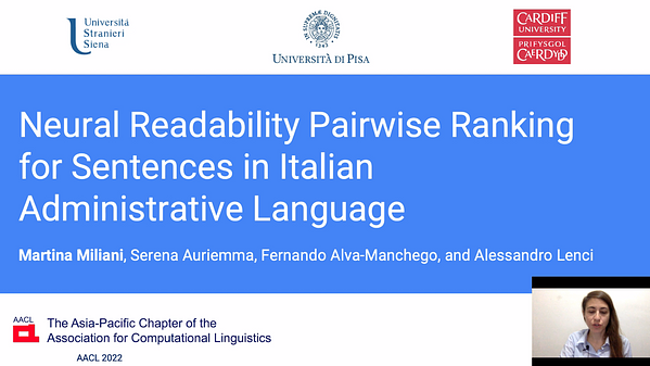 Neural Readability Pairwise Ranking for Sentences in Italian ...