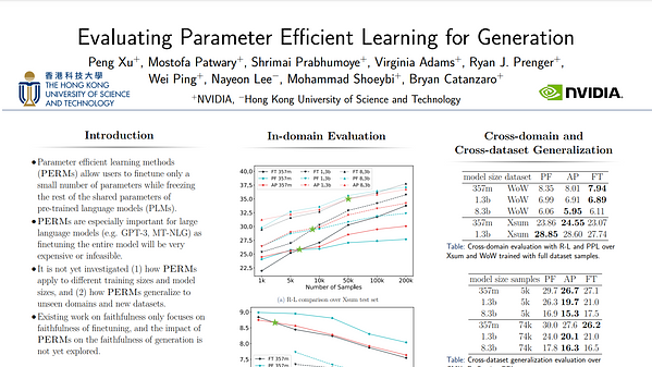 Evaluating Parameter Efficient Learning for Generation | Underline