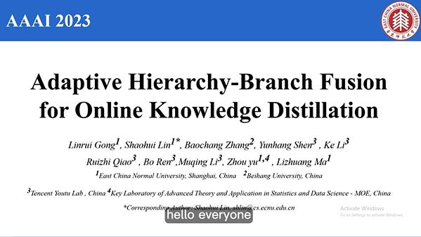 Adaptive Hierarchy-Branch Fusion for Online Knowledge Distillation ...