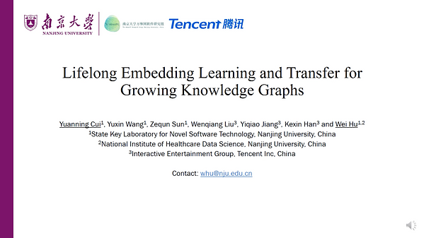 Lifelong Embedding Learning and Transfer for Growing Knowledge Graphs ...