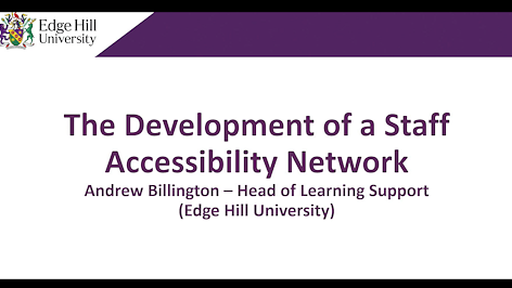 The development of a Staff Accessibility Network | Underline
