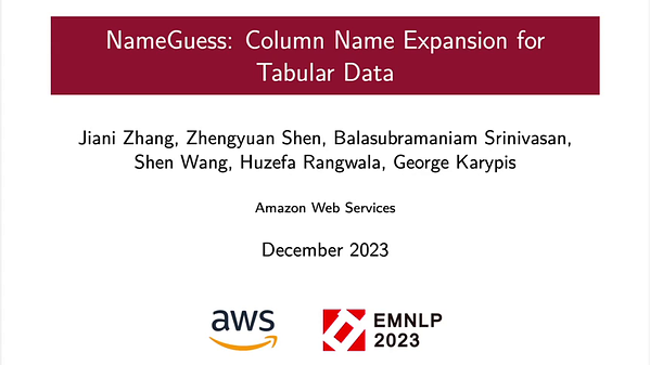 Underline | NameGuess: Column Name Expansion for Tabular Data | VIDEO