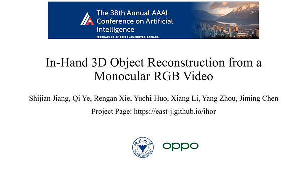 In-Hand 3D Object Reconstruction from a Monocular RGB Video | Underline
